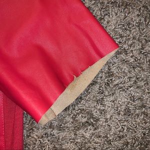 BCBGMaxAzria Tops - Bcbg “leather” top in red BCBGMaxAzria Tops - Bcbg “leather” top in red